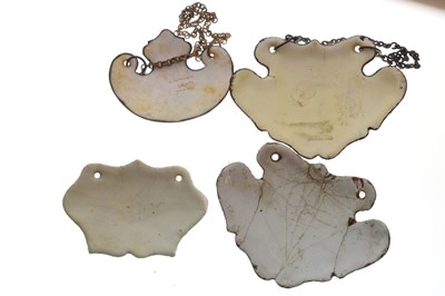 Lot 298 - Collection of seventeen mid 18th century and later enamel wine and spirit decanter labels