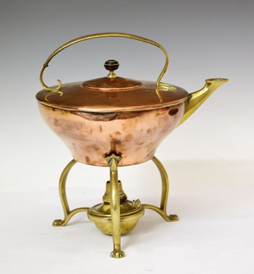 Lot 320 - William Arthur Smith Benson, (1854-1924) - Copper and brass spirit kettle