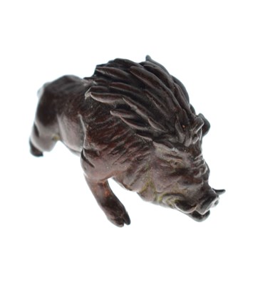 Lot 472 - Japanese bronze model of a wild boar