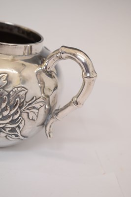 Lot 280 - Wang Hing - Chinese export white-metal teapot and milk jug