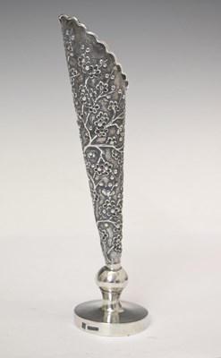 Lot 281 - Late 19th/early 20th century Chinese export white-metal bud vase