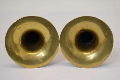 Lot 449 - Pair of Chinese bronze Gu vases