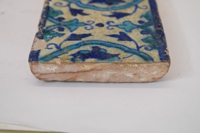 Lot 488 - Antique Islamic faience pottery kashi tile