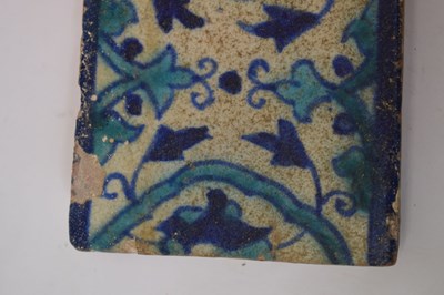 Lot 488 - Antique Islamic faience pottery kashi tile