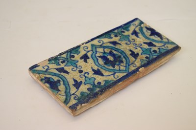 Lot 488 - Antique Islamic faience pottery kashi tile