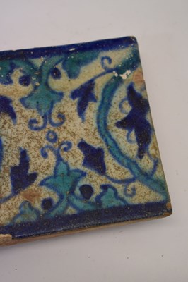 Lot 488 - Antique Islamic faience pottery kashi tile