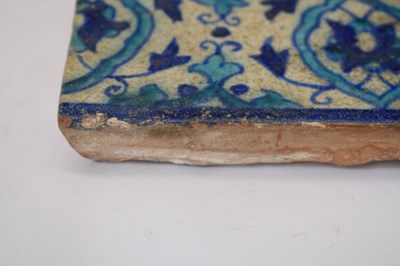 Lot 488 - Antique Islamic faience pottery kashi tile