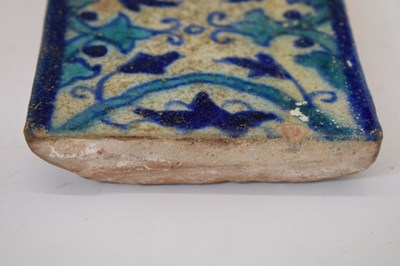 Lot 488 - Antique Islamic faience pottery kashi tile