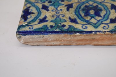 Lot 488 - Antique Islamic faience pottery kashi tile