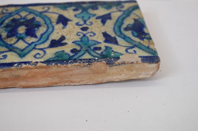 Lot 488 - Antique Islamic faience pottery kashi tile