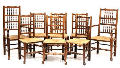 Lot 630 - Eight spindle back chairs