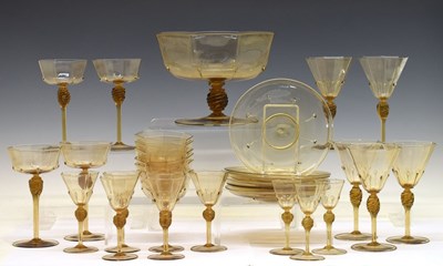 Lot 388 - Part suite of early 20th century Venetian table glass by Antonio Salviati