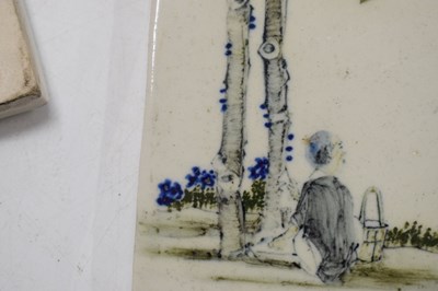 Lot 446 - Two Chinese porcelain tiles