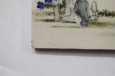 Lot 446 - Two Chinese porcelain tiles