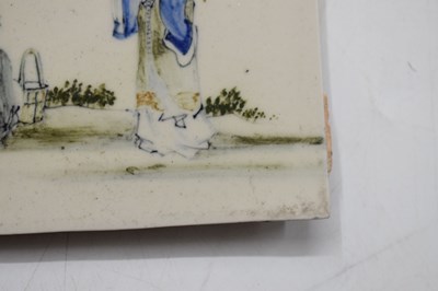 Lot 446 - Two Chinese porcelain tiles