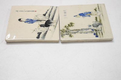 Lot 446 - Two Chinese porcelain tiles