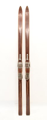 Lot 404 - Pair of Attenhofer of Switzerland wooden skis