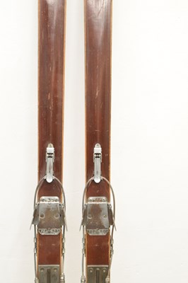 Lot 404 - Pair of Attenhofer of Switzerland wooden skis