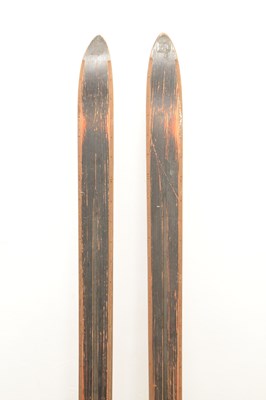Lot 404 - Pair of Attenhofer of Switzerland wooden skis