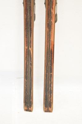 Lot 404 - Pair of Attenhofer of Switzerland wooden skis