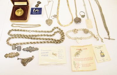 Lot 195 - Quantity of silver and white metal jewellery