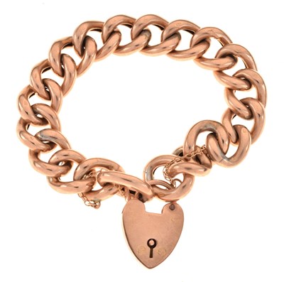 Lot 151 - 9ct rose gold hollow curb link bracelet