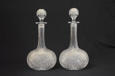 Lot 520 - Pair of cut glass decanters