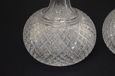 Lot 520 - Pair of cut glass decanters