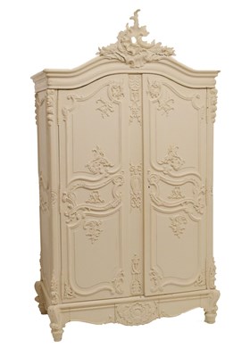 Lot 672 - Cream painted two-door wardrobe