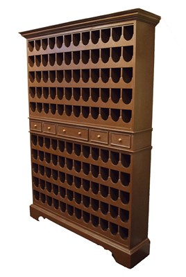 Lot 673 - Brown painted and limed wine rack