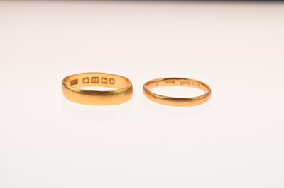 Lot 30 - Two 22ct gold wedding bands