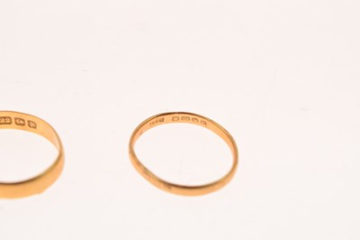 Lot 30 - Two 22ct gold wedding bands