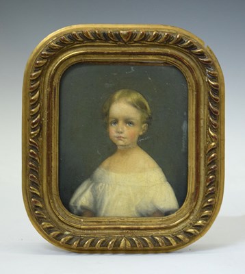 Lot 337 - French School, 19th century - Oil on canvas of a young girl