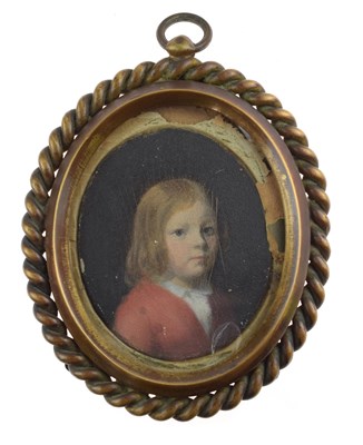 Lot 338 - Victorian oval miniature on card - Portrait of a young child