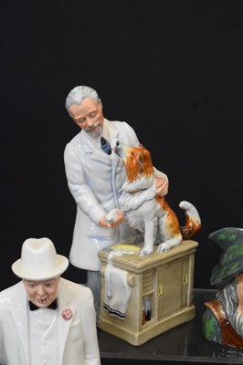 Lot 558 - Royal Doulton - Five porcelain figures, character jug and Royal Copenhagen polar bear