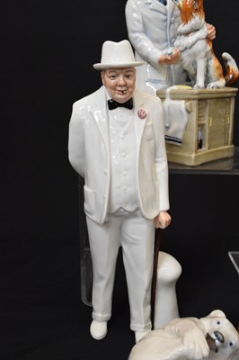 Lot 558 - Royal Doulton - Five porcelain figures, character jug and Royal Copenhagen polar bear