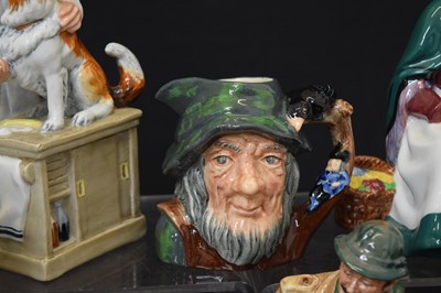 Lot 558 - Royal Doulton - Five porcelain figures, character jug and Royal Copenhagen polar bear