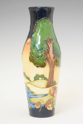 Lot 552 - Moorcroft Pottery - Evening Sky pattern vase of shouldered baluster form