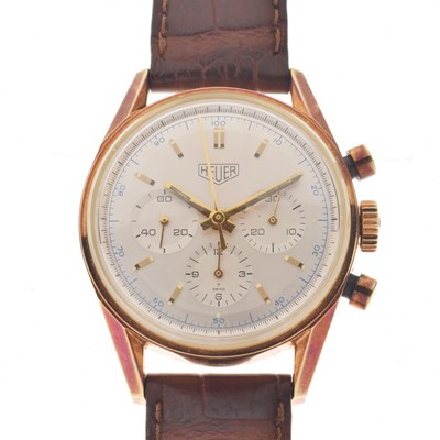 Lot 220 - Heuer Carrera - Gentleman's chronograph 18K cased limited edition wristwatch