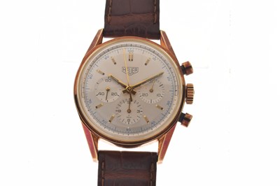 Lot 220 - Heuer Carrera - Gentleman's chronograph 18K cased limited edition wristwatch