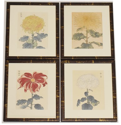 Lot 664 - Set of four Japanese flower prints