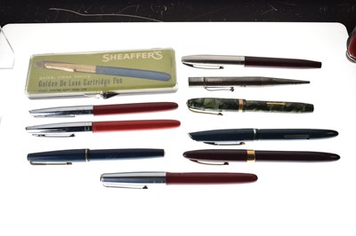 Lot 311 - George V silver propelling pencil, and a group of vintage fountain pens