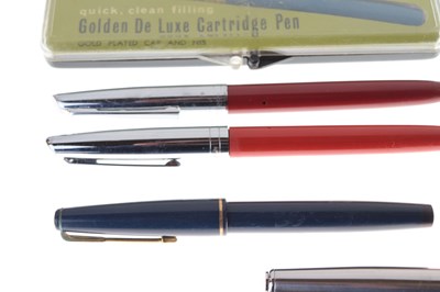 Lot 311 - George V silver propelling pencil, and a group of vintage fountain pens