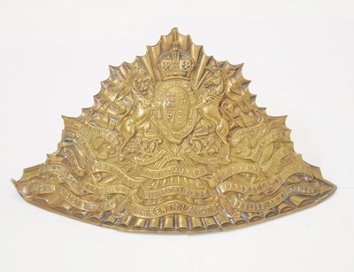 Lot 482 - Victorian Sixteenth Lancers brass lance plate