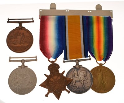 Lot 509 - First World War medal trio awarded to Private J. Davies and other medals