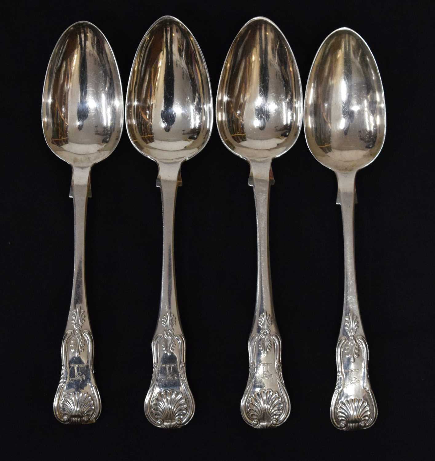 Lot 262 - Two pairs of Scottish Kings pattern serving