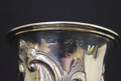 Lot 195 - Victorian silver trophy cup or goblet