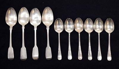 Lot 214 - Set of six silver coffee spoons, etc