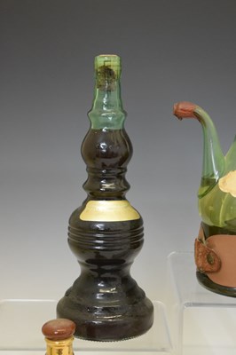 Lot 812 - Three Bells whisky decanters, a selection of miniatures and liquors, etc