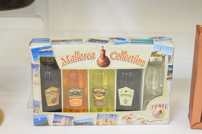 Lot 812 - Three Bells whisky decanters, a selection of miniatures and liquors, etc